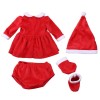 20''-22''4PCS Infant Baby Santa Christmas Tops+Pants+Hat+Socks Outfits Costumes——Baby Boy & Baby Girl