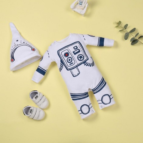 White astronaut comfort jumpsuit for 22'' reborn baby doll girl