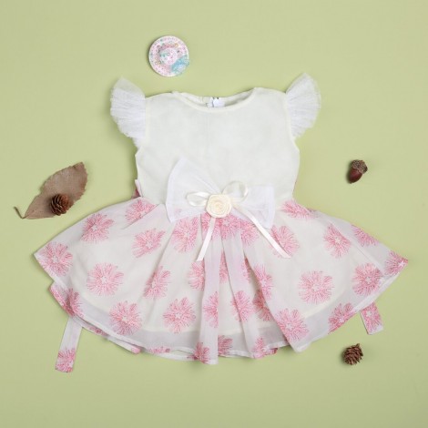 flower pink lace dress for 22'' reborn baby doll girl