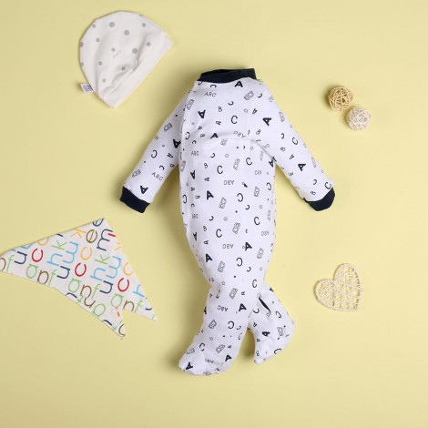 Casual White Letter Jumpsuit for 22'' reborn baby doll boy