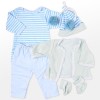 Reborn Dolls Baby Clothes Blue Outfits for 20"- 22" Reborn Doll Girl Baby Clothing 5 pieces sets