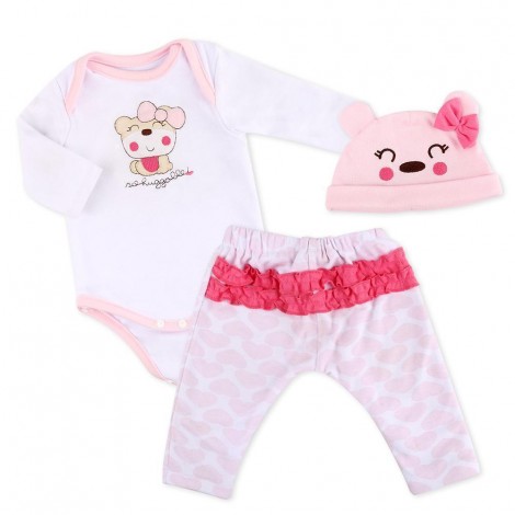 Reborn Dolls Baby Clothes Pink Outfits for 20"- 22" Reborn Doll Girl Baby Clothing sets