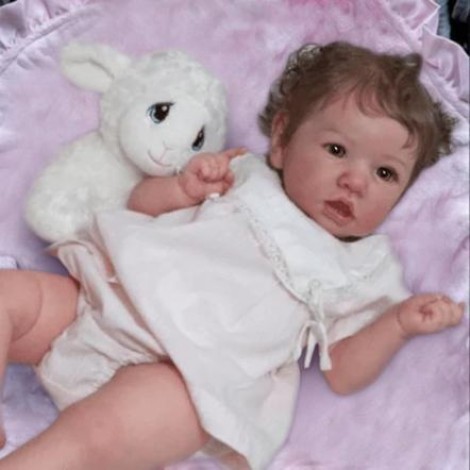 22'' Kids Reborn Lover Caroline Reborn Baby Doll, Soft Silicone Realistic Looking Newborn Vinyl Dolls