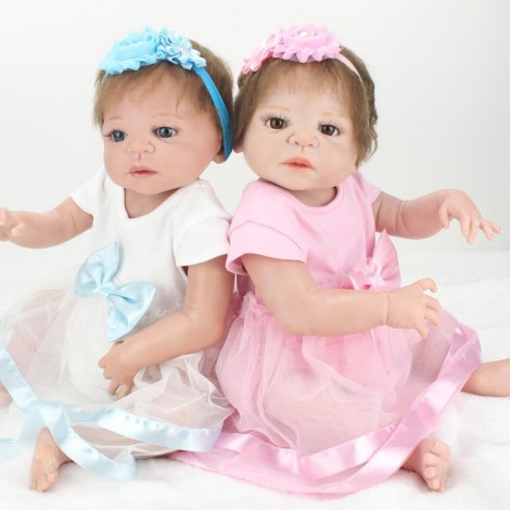 22'' Kids Reborn Lover Full Silicone Twins