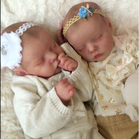 17'' SoftTouch Real Lifelike Twins Sister Lexi and Allie Reborn Baby Doll Girl