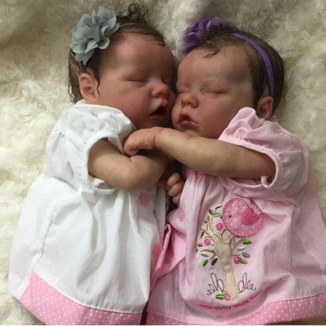 17'' Real Lifelike Twins  Olga and Cortney Reborn Baby Doll Girl