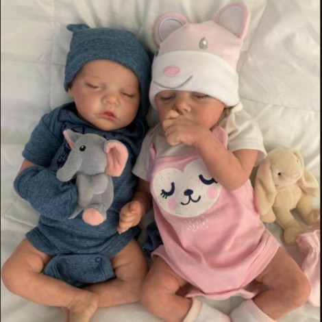 17''  Lifelike Realistic Twins Sister Katelyn and Cameron Reborn Baby Doll Girl