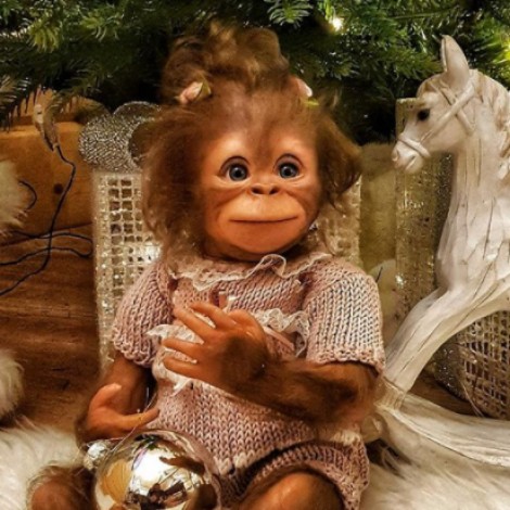 Realistic Haun  Baby Monkey Reborn Doll