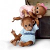 Twins Sister Double and Trouble Poseable Baby Orangutan  With Wispy Hair