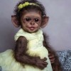 Salim Lifelike Baby Monkey Doll With Yellow Cake Dress