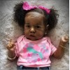 22'' So Real African American Reborn Saskia Baby Doll Girl Jean  with Coos and "Heartbeat"
