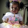 22'' Realistic Black Reborn Saskia Baby Toddler Doll Girl Linda  with Coos and "Heartbeat"